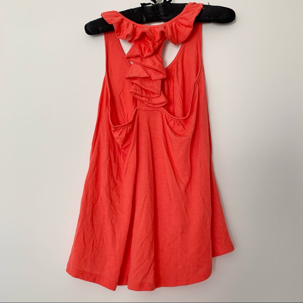 Coral Ruffle Back Tank